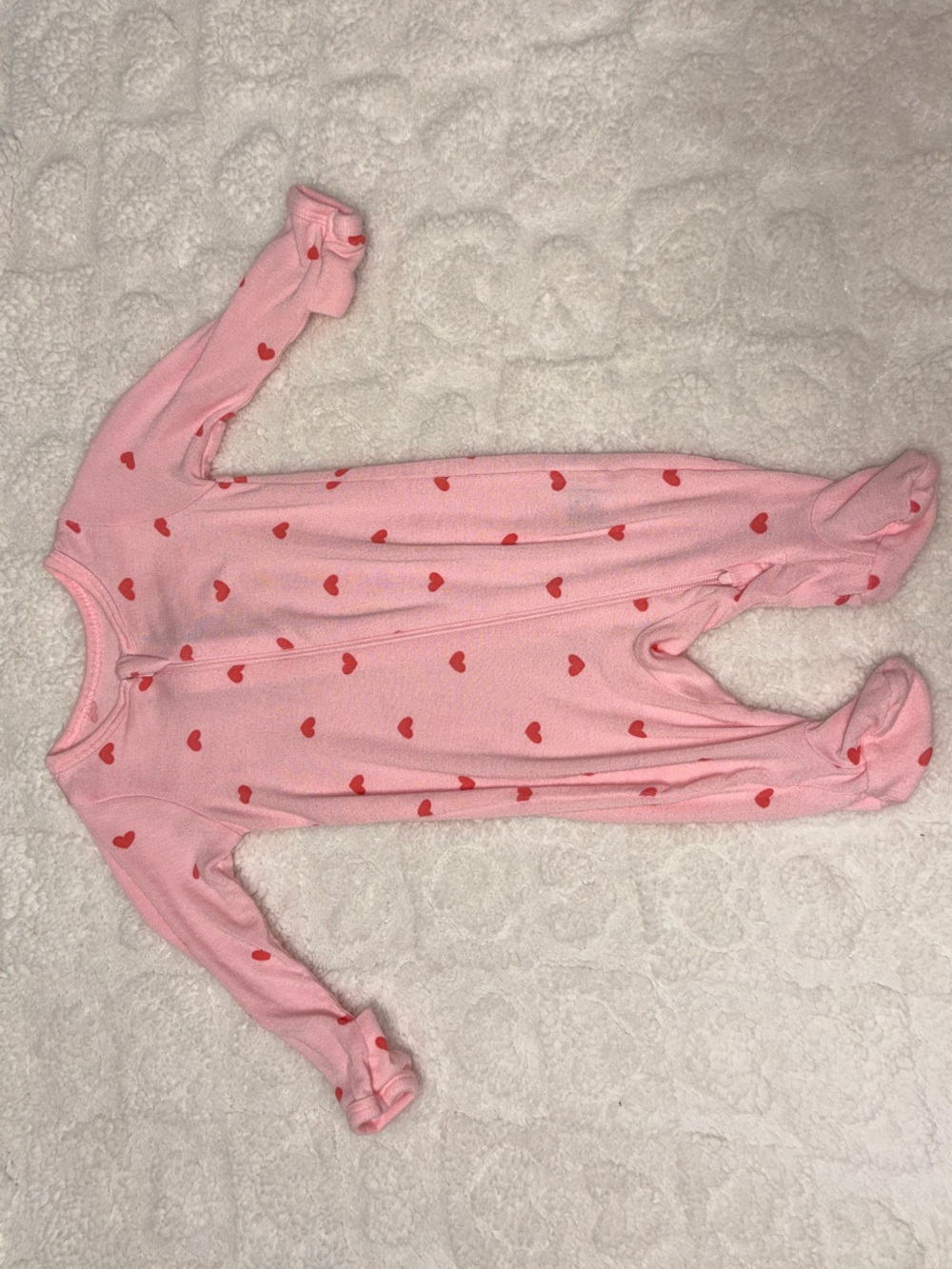 wonder nation Pink Footed One-Piece with Red Hearts